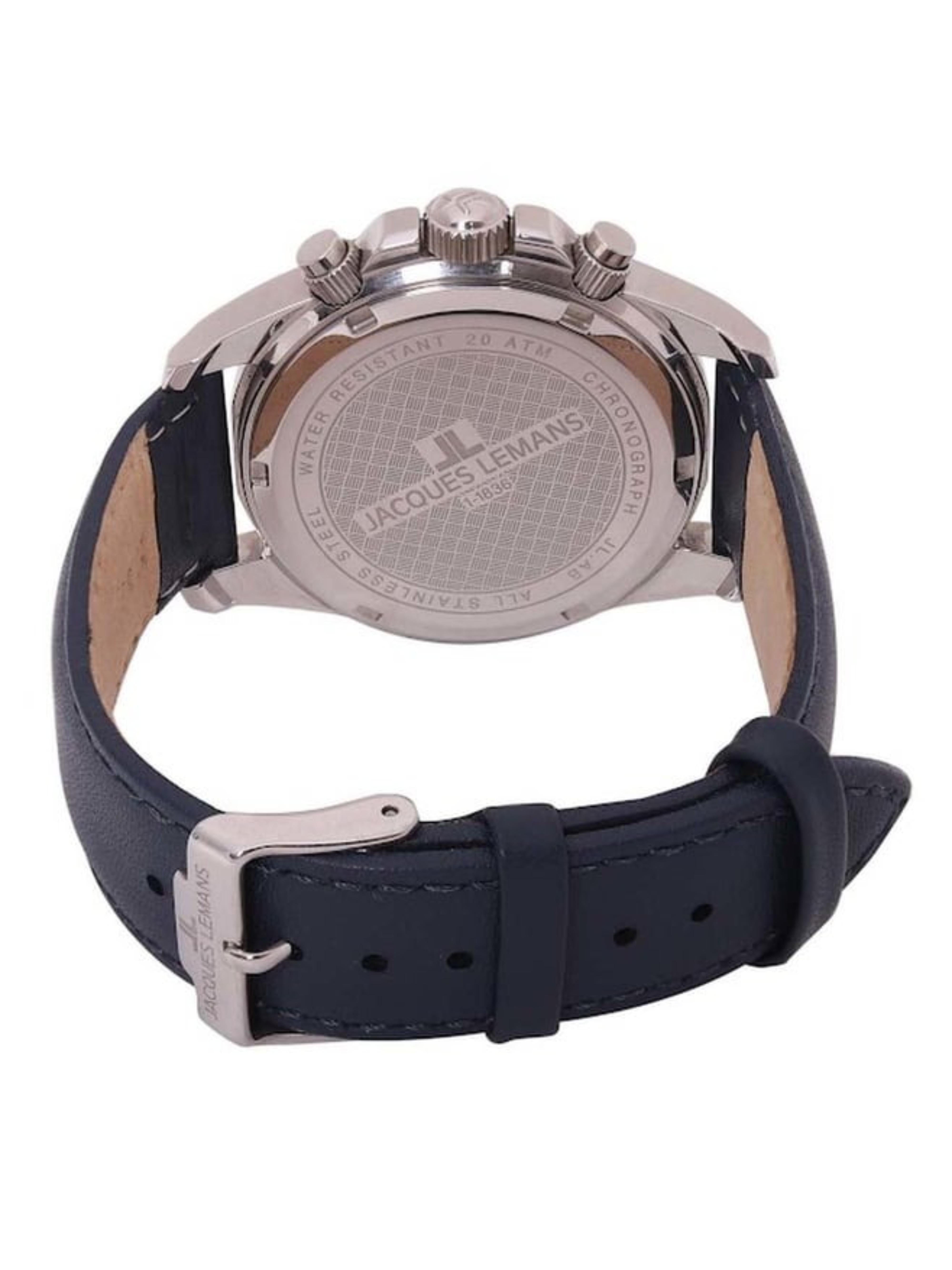 Jacques Lemans Men Printed Leather Wrap Around Straps Analogue Chronograph Watch 1-1836B