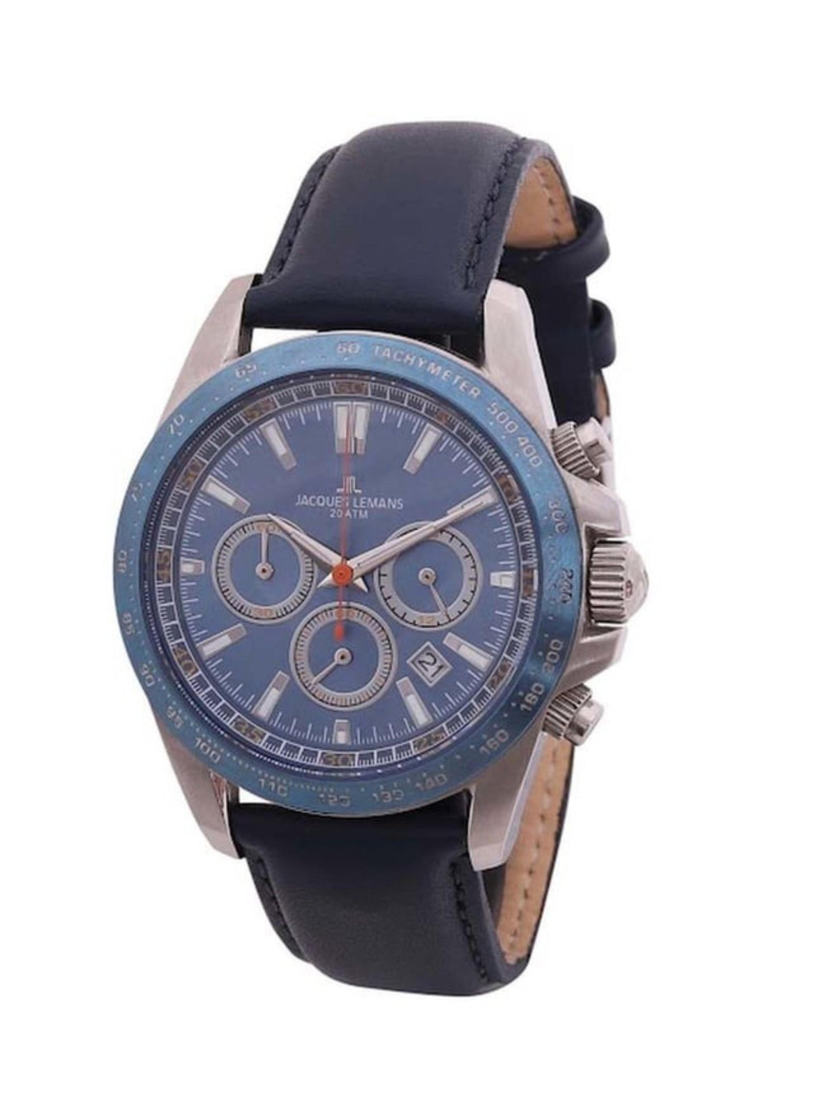 Jacques Lemans Men Printed Leather Wrap Around Straps Analogue Chronograph Watch 1-1836B
