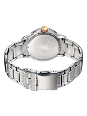 Jacques Lemans Men Black Dial & Multicoloured Stainless Steel Bracelet Style Straps Analogue Watch 1-1542J