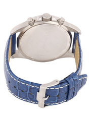 Jacques Lemans Men Blue Dial Leather Straps Analogue Watch 1-1756C