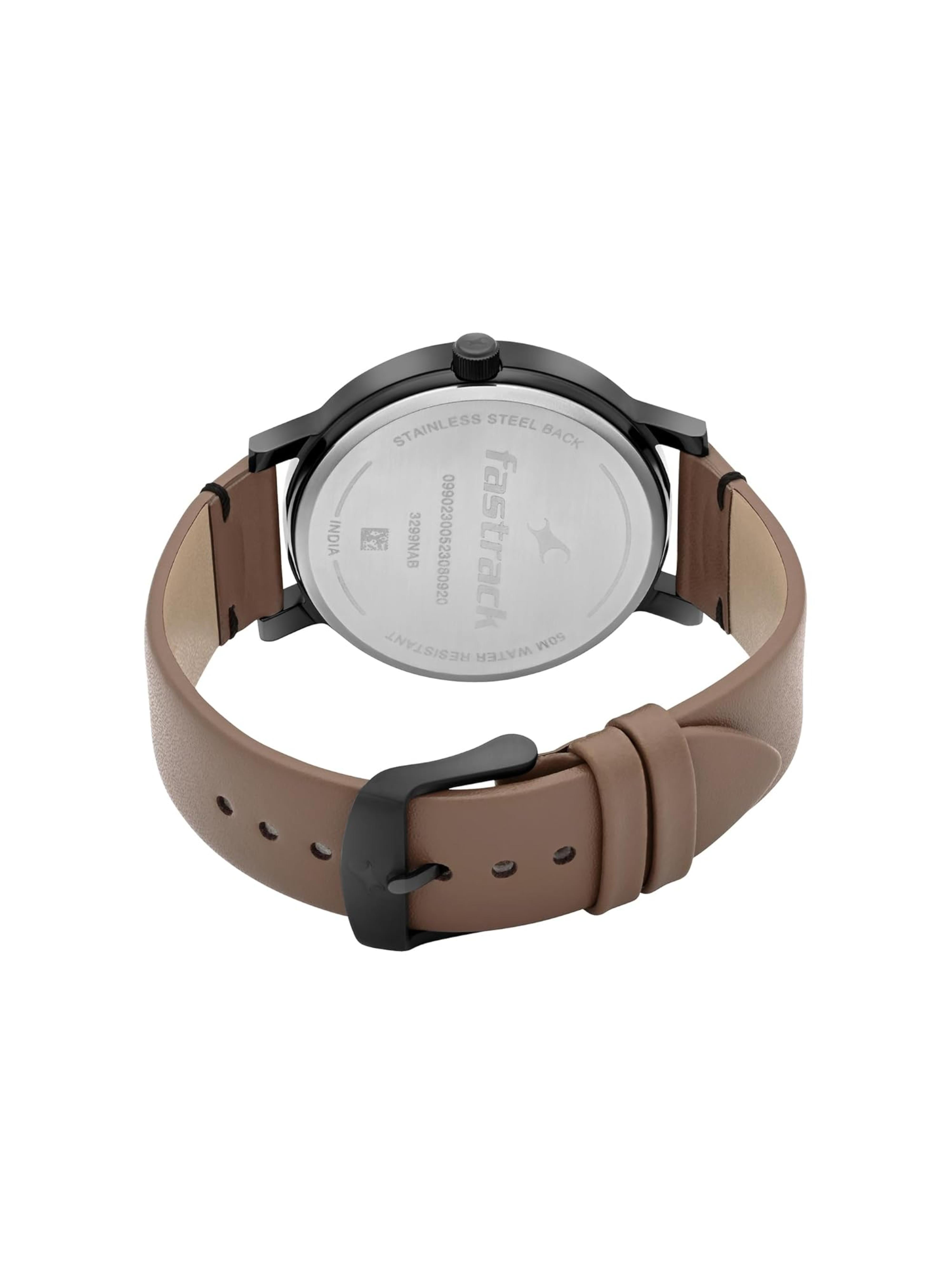 Fastrack Men Morphism Leather Analogue Watch 3299NL01